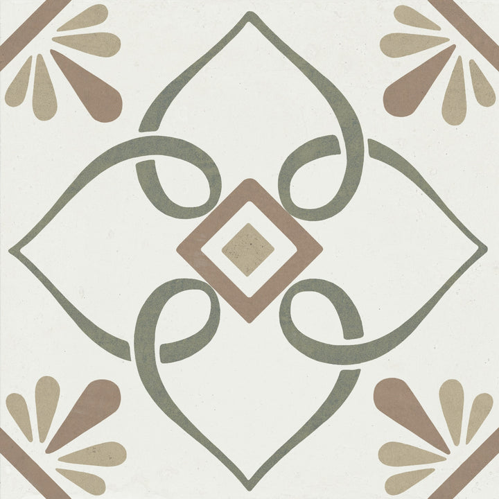 Carrelage imitation ciment PROVENZA GREEN PETALS 22X22