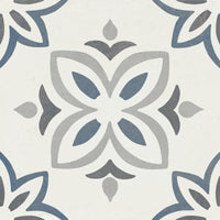 Carrelage imitation ciment PROVENZA BLUE BLOOM 22X22
