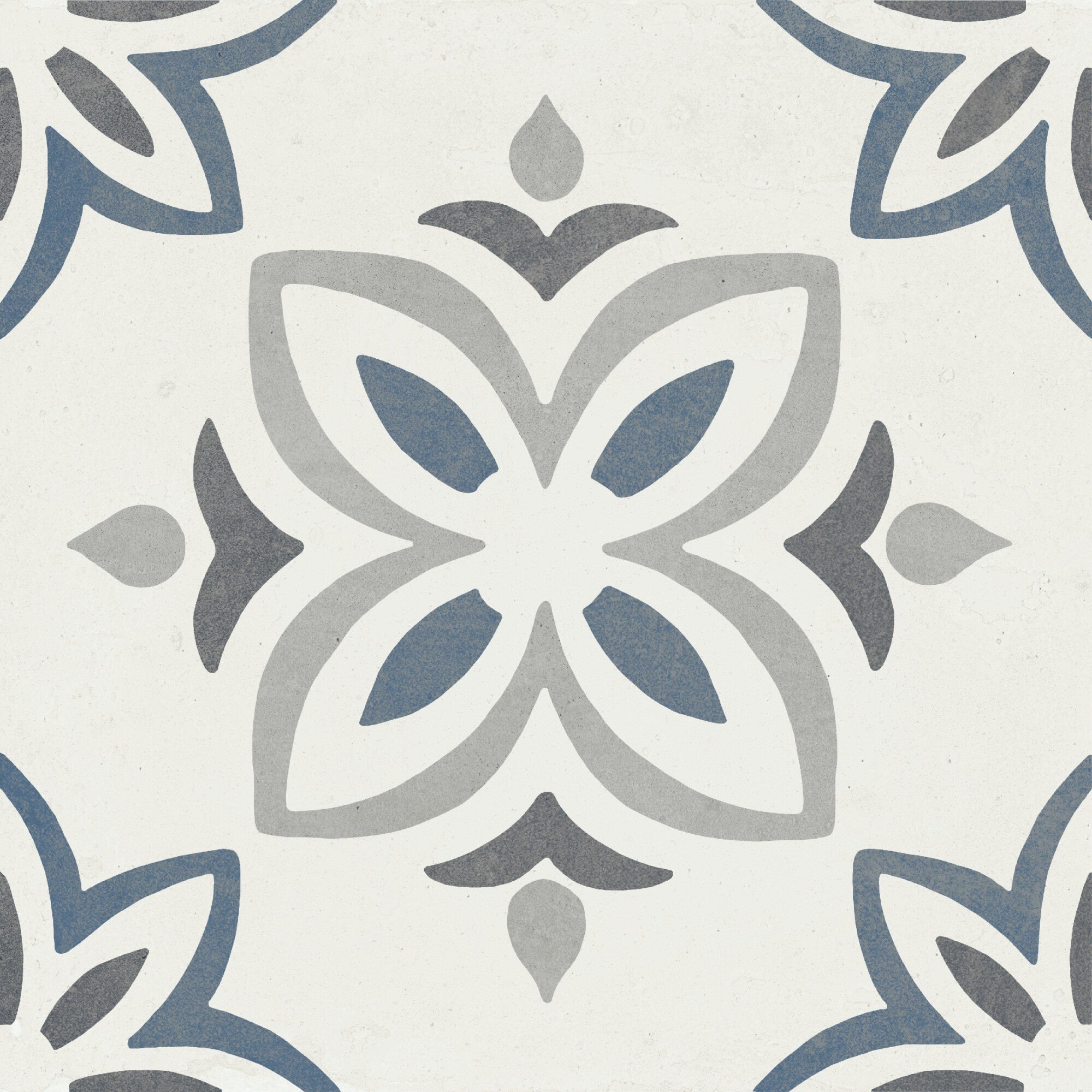 Carrelage imitation ciment PROVENZA BLUE BLOOM 22X22