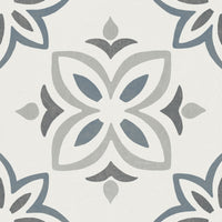 Carrelage imitation ciment PROVENZA BLUE BLOOM 22X22