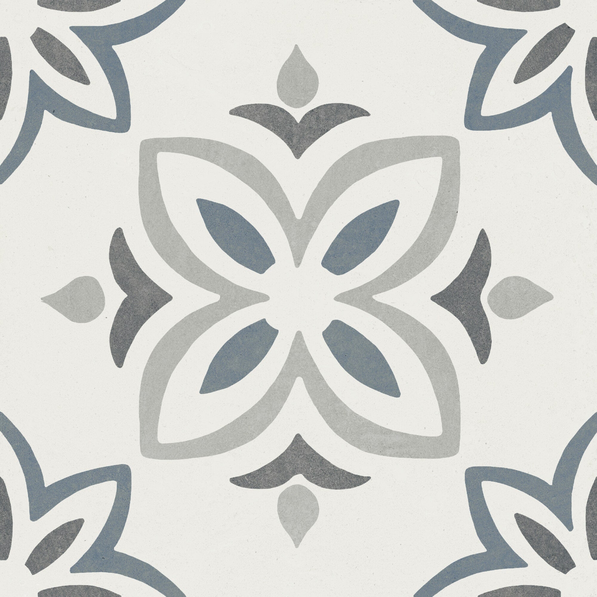 Carrelage imitation ciment PROVENZA BLUE BLOOM 22X22