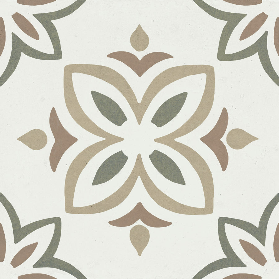 Carrelage imitation ciment PROVENZA GREEN BLOOM 22X22