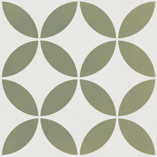 Mayari green Petal carrelage décoratif mat 22,3x22,3