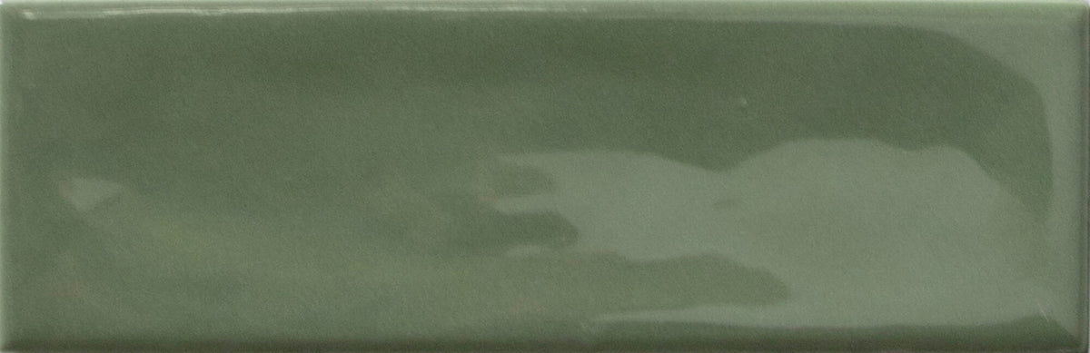Carrelage mural effet zellige vert brillant Glint green 5x15 cm