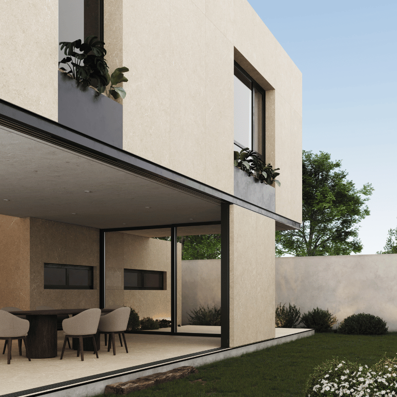 Carrelage effet pierre Bergstein Ivory mat 90x90 cm