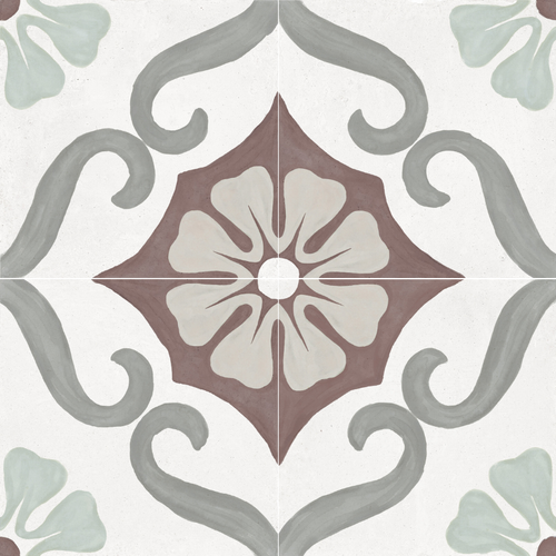 Carrelage imitation ciment SOROA CHERRY 22x22 cm