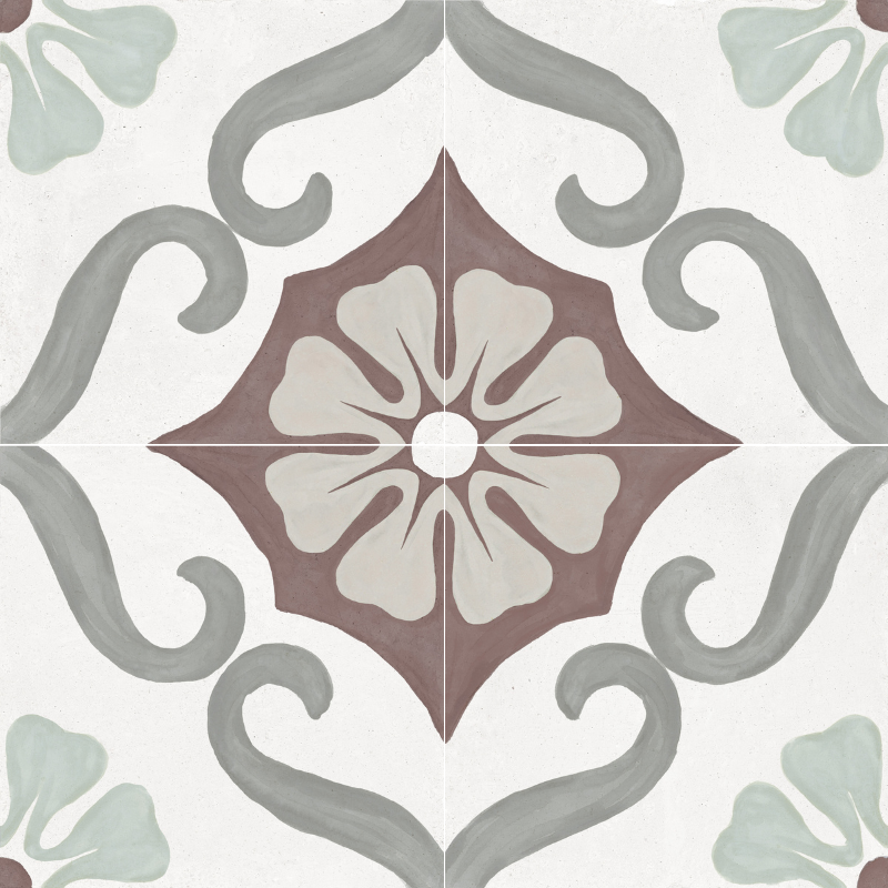 Carrelage imitation ciment SOROA CHERRY 22x22 cm