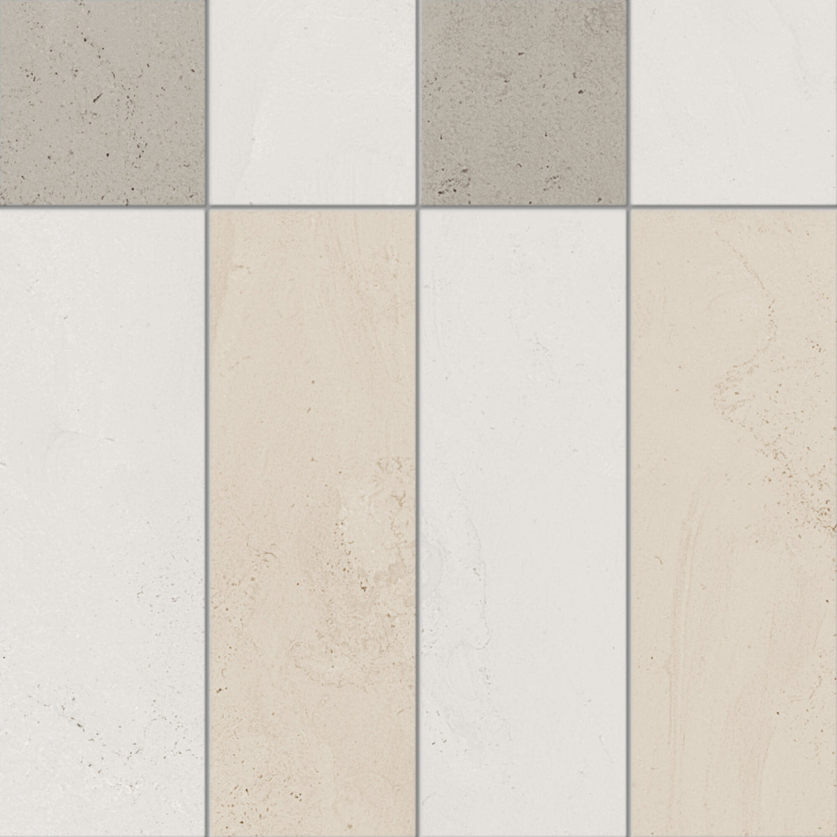 Mosaïque Croma White effet béton 30x30 cm