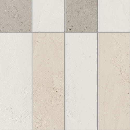 Mosaïque Croma White effet béton 30x30 cm