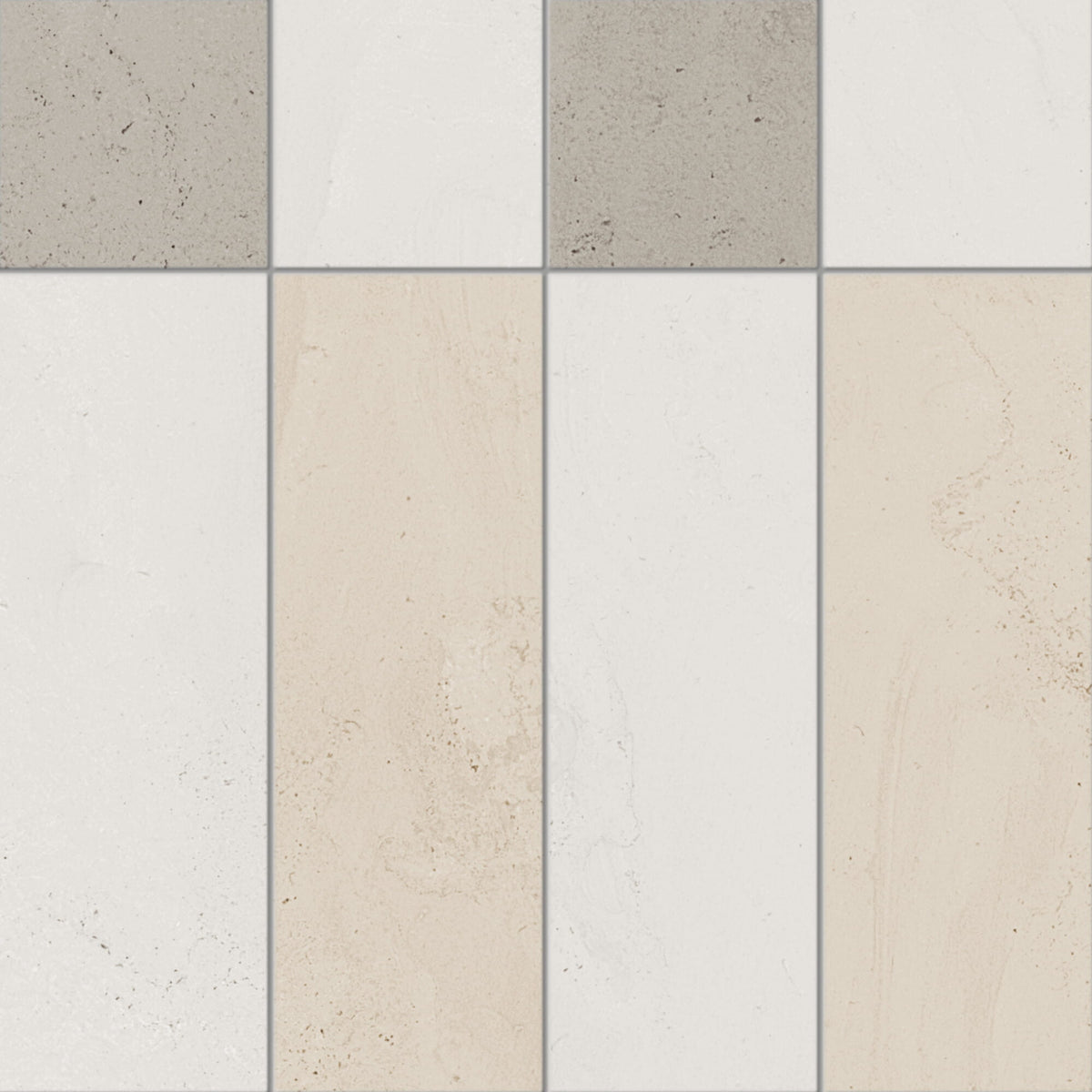 Mosaïque Croma White effet béton 30x30 cm