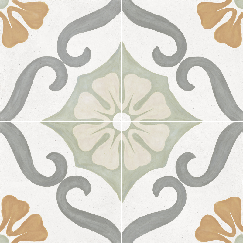 Carrelage carreau de ciment Soroa Green 22x22 cm