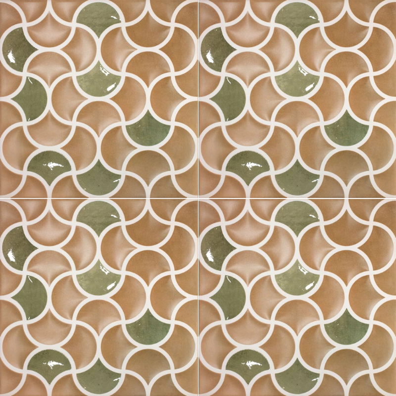 Carrelage imitation terre cuite - Bari lattice terra emeral 33x33 - 0.89 m²/colis