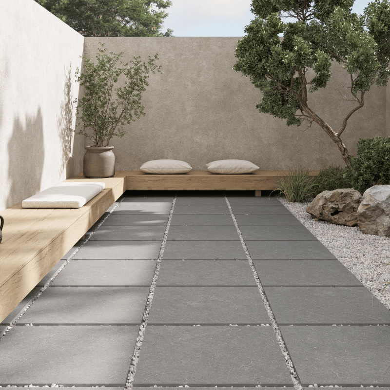 Carrelage effet pierre Bergstein Grey mat 30x60 cm