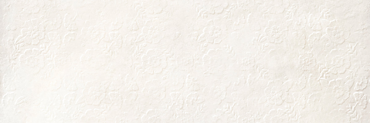 Faïence effet ciment Newclay Flower White mat 40x120 cm
