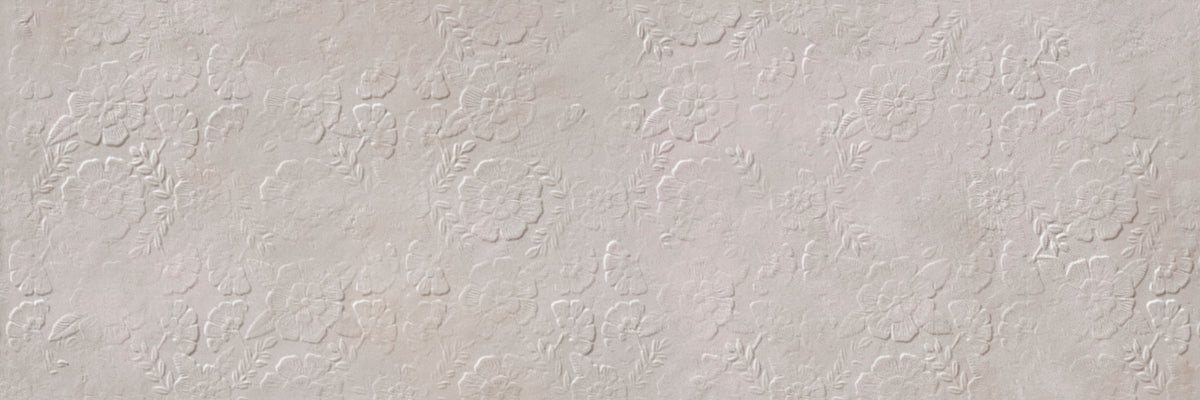 Faïence effet ciment Newclay Flower Grey mat 40x120 cm