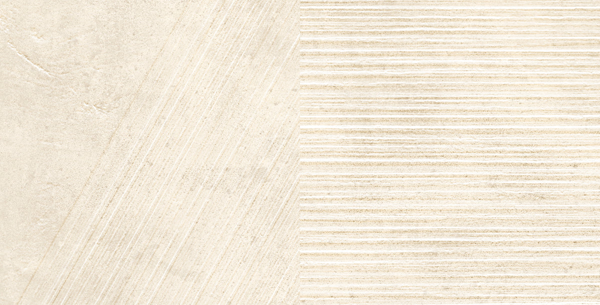 Faïence effet ciment Newclay Craft Sand mat 25x50 cm