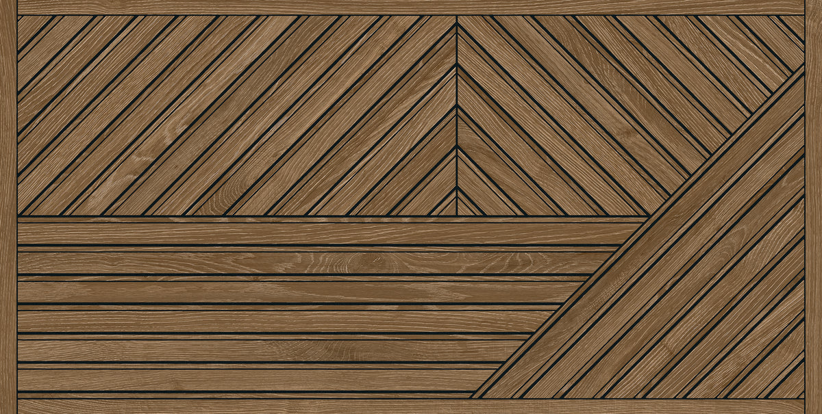 Faïence effet bois Studio Laths Walnut mat 60x120 cm