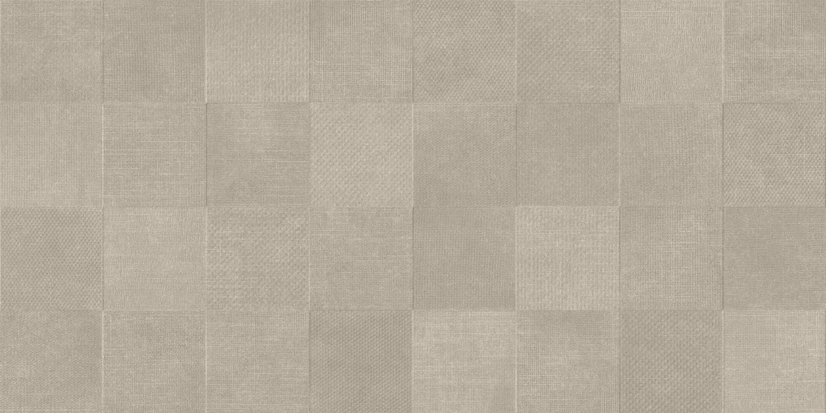Faïence murale texturée Trames Patch Moka mat 60x120 cm