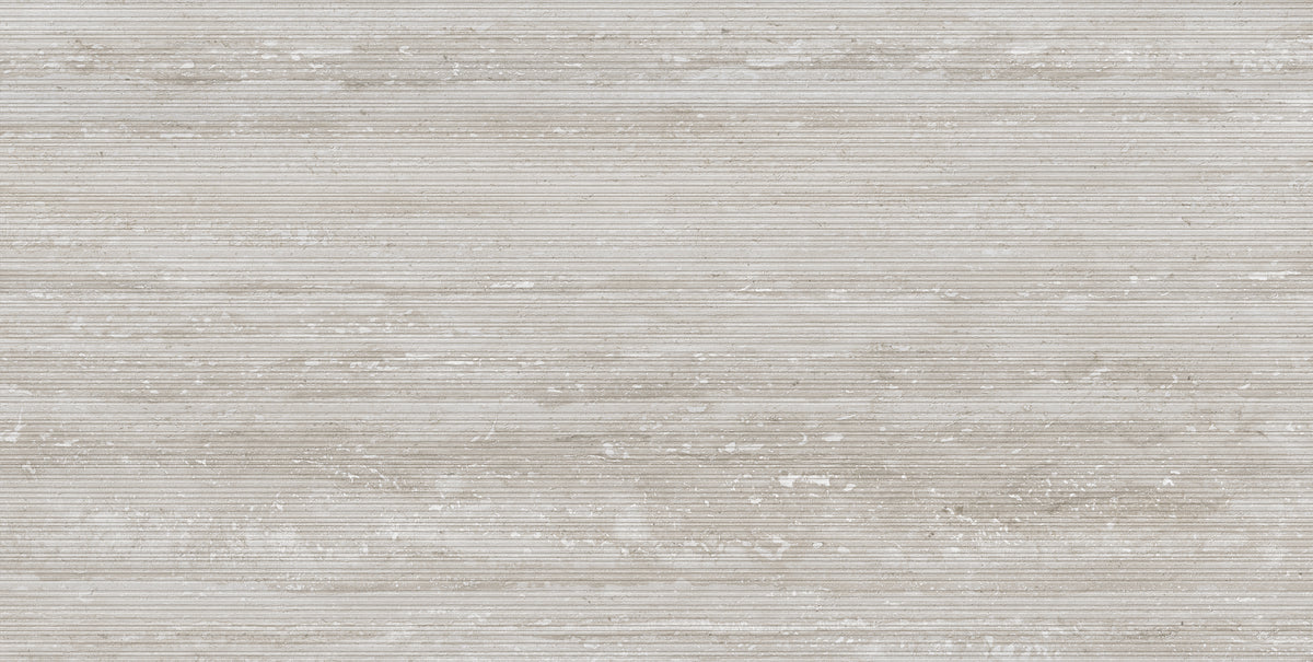Carrelage effet travertin Flavia Rigata Cenere mat 60x120 cm