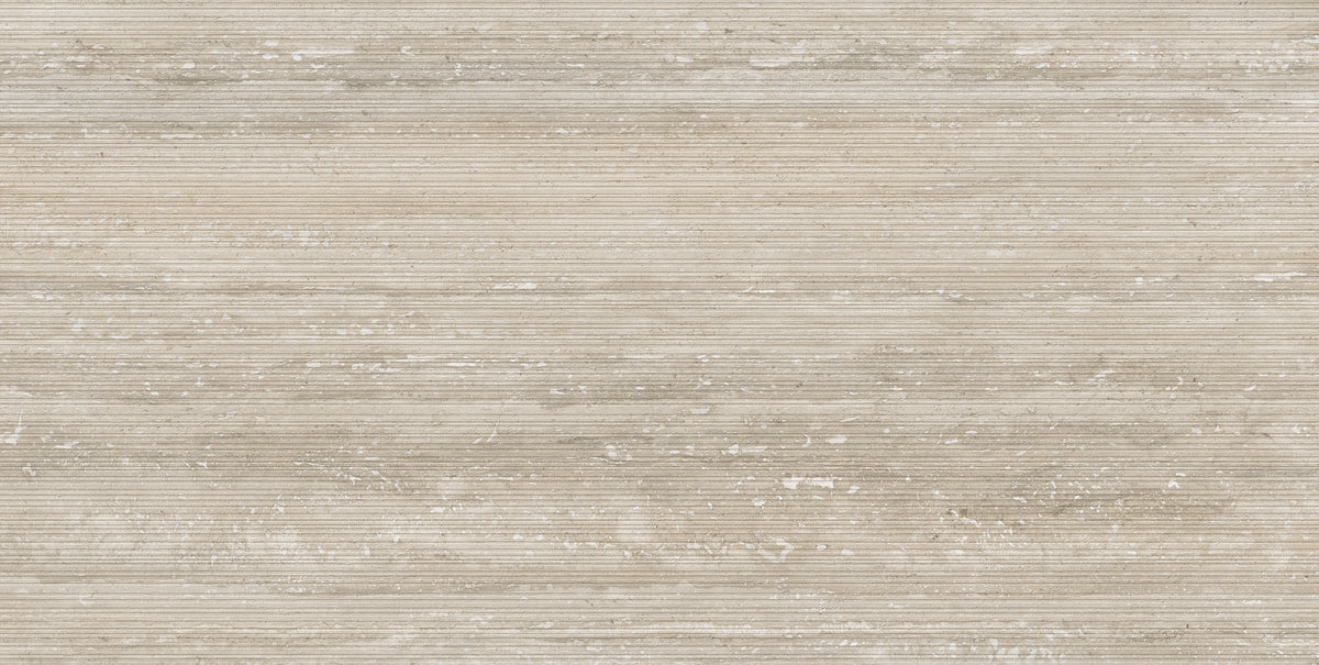 Carrelage effet travertin Flavia Rigata Duna mat 30x60 cm
