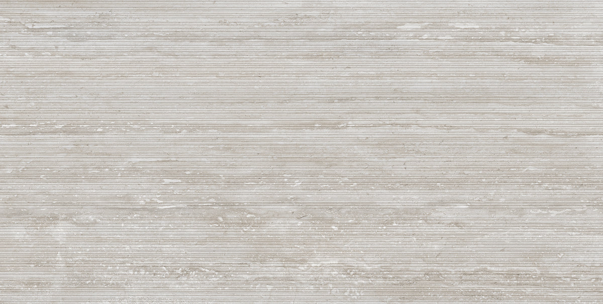 Carrelage effet travertin Flavia Rigata Cenere mat 30x60 cm