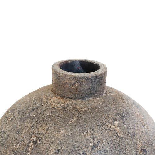 Pot décoratif Corvo en terre cuite brune – 40 x H80 cm