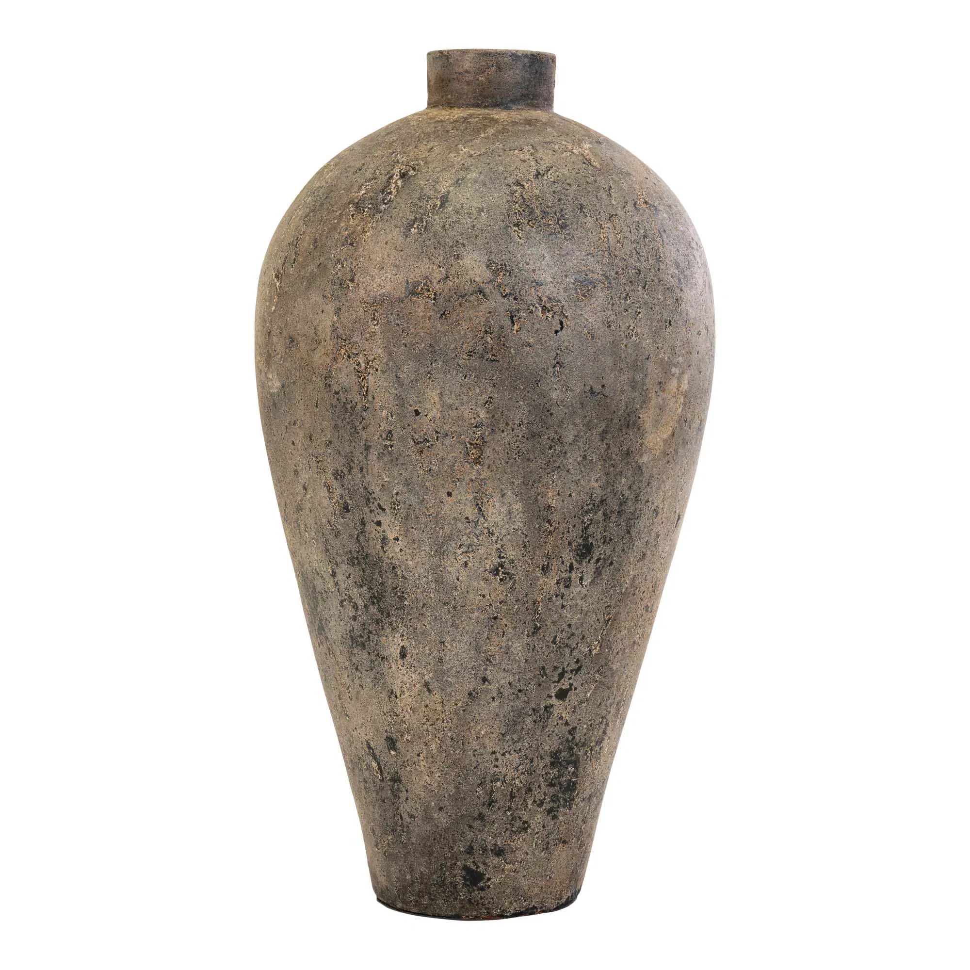 Pot décoratif Corvo en terre cuite brune – 40 x H80 cm