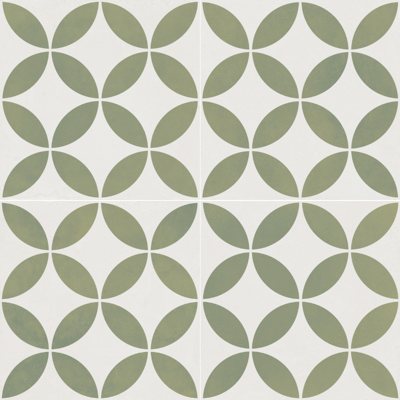 Mayari green Petal carrelage décoratif mat 22,3x22,3
