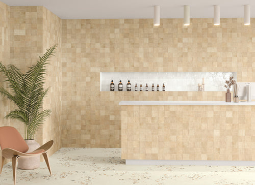 Carrelage mural effet zellige AFRA SAND – Format 10x10 cm - 0.50 m²/colis