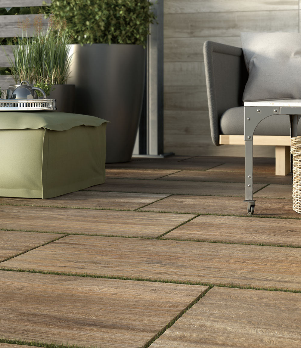 Dalle effet bois North Wind Brown 2 cm 40x122 cm