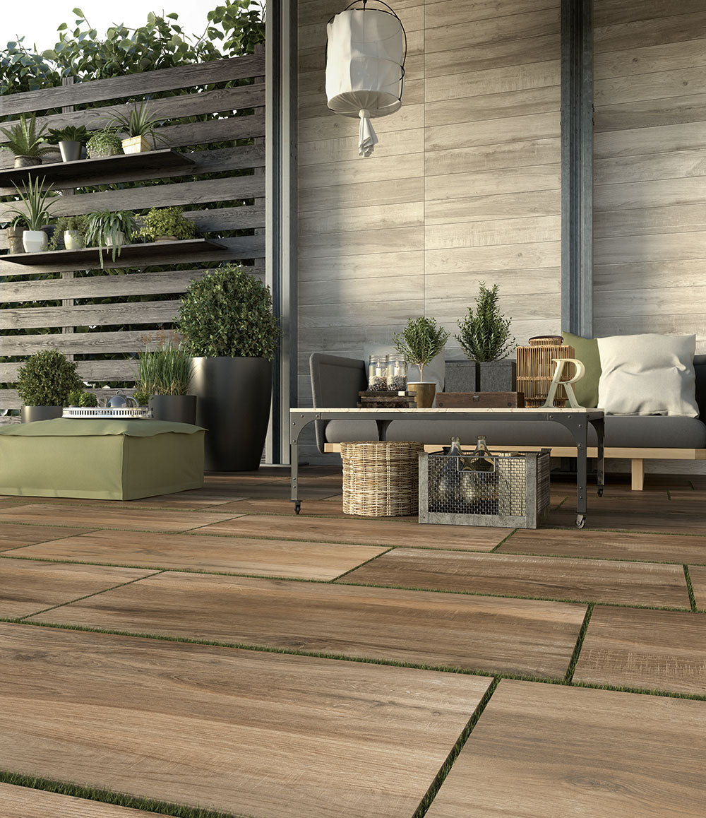 Dalle effet bois North Wind Brown 2 cm 40x122 cm