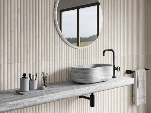 Carrelage mural effet bambou Bamboo White 40x120 cm