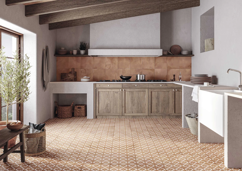 Carrelage imitation terre cuite - Bari deco cotto 33x33 - 1 m²/colis