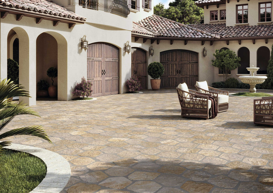 Carrelage effet pierre Cuzco Sand 29x33 cm