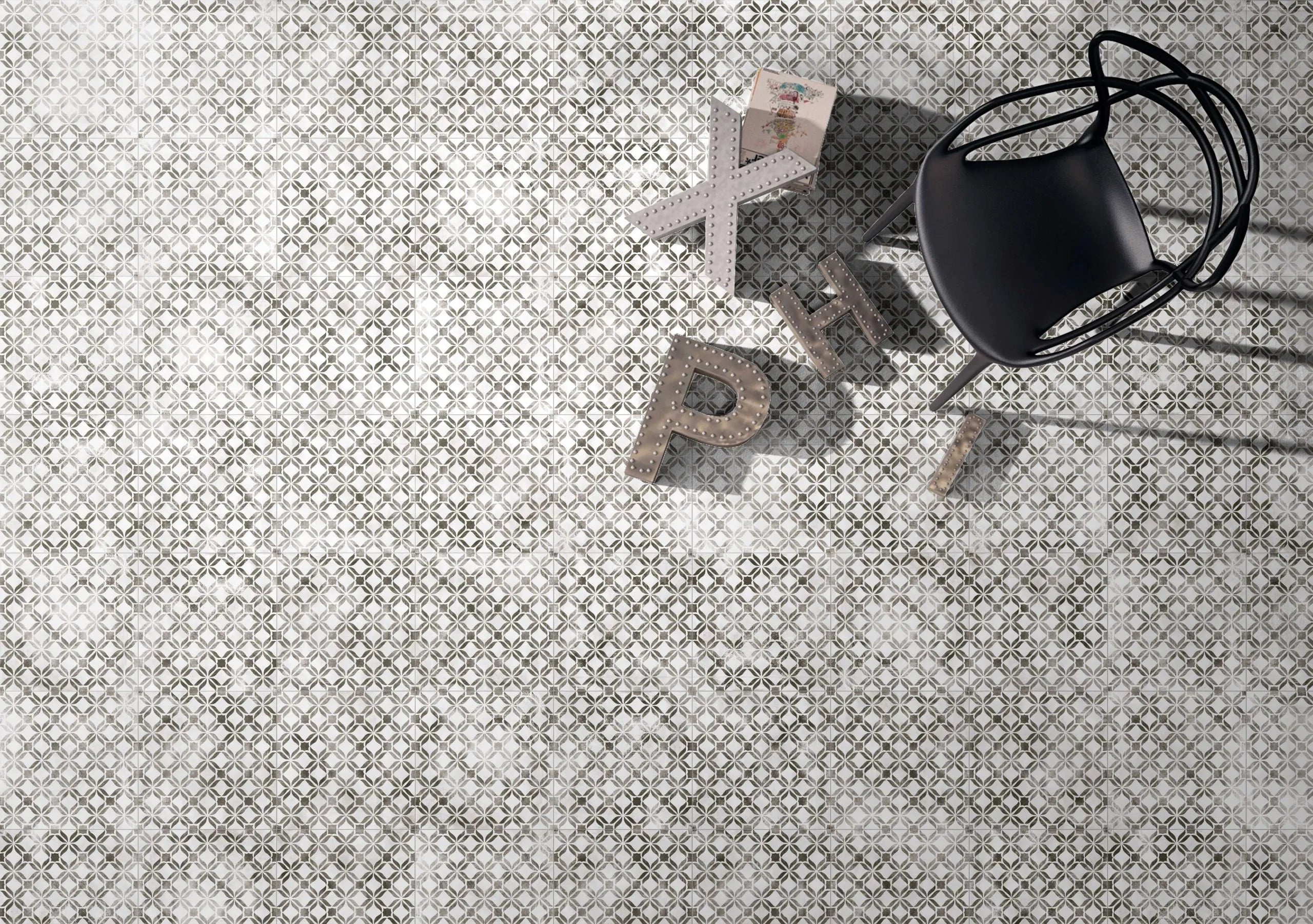 Carrelage effet ciment antidérapant- Fresco black 33x33 - 0.65 m²/colis