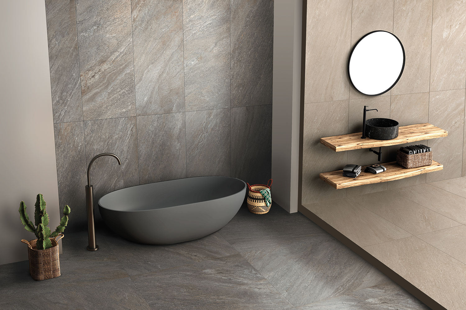 Carrelage effet pierre Nativa Mix 61x61 cm