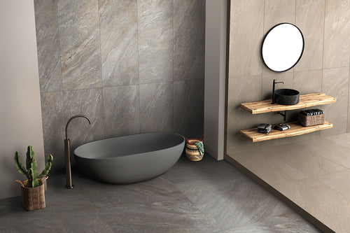 Carrelage effet pierre Nativa Beige 61x61 cm