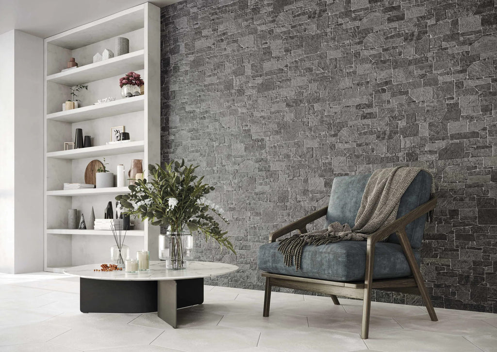 Carrelage effet parement - Stones charcoal 31x56 - 1.21 m²/colis