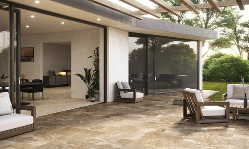 Carrelage imitation travertin - Aurum Artis 60x60 - 1.44 m²/colis