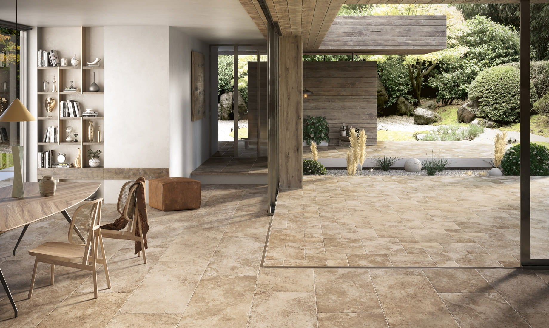 Carrelage imitation travertin - Aurum Nux 60x60 - 1.44 m²/colis