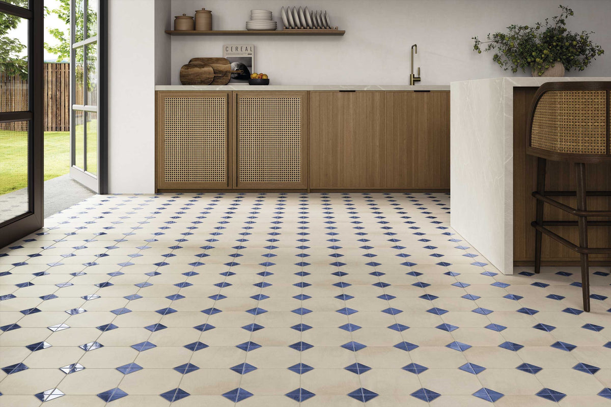 Carrelage effet terre cuite Dover Sand Cobalt 33x33 cm