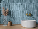 Carrelage mural Bari Blue bleu brillant 6x24,6 cm