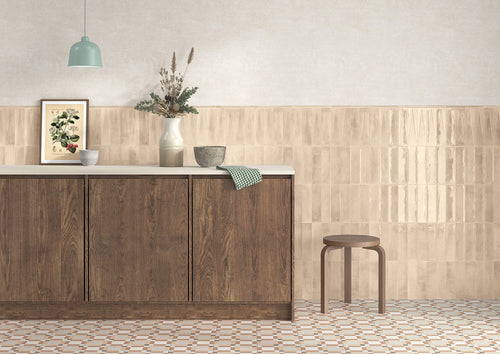 Carrelage mural Bari Brown brun chaud brillant 6x24,6 cm