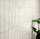 Faïence murale brillante Bari White 6x24,6 cm