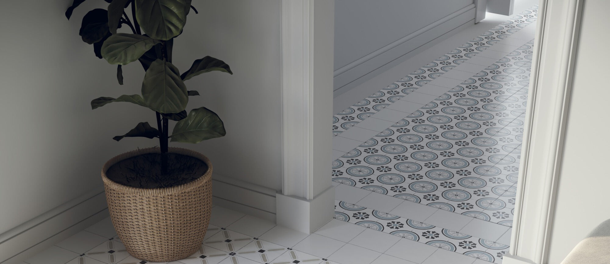 TANGER BLUE DAHLIA : carrelage décoratif mat 12,3x12,3