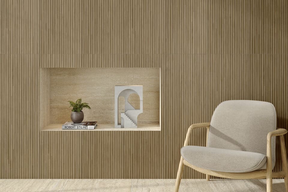 Faïence effet bois Marlen Slat Nut mat 40x120 cm