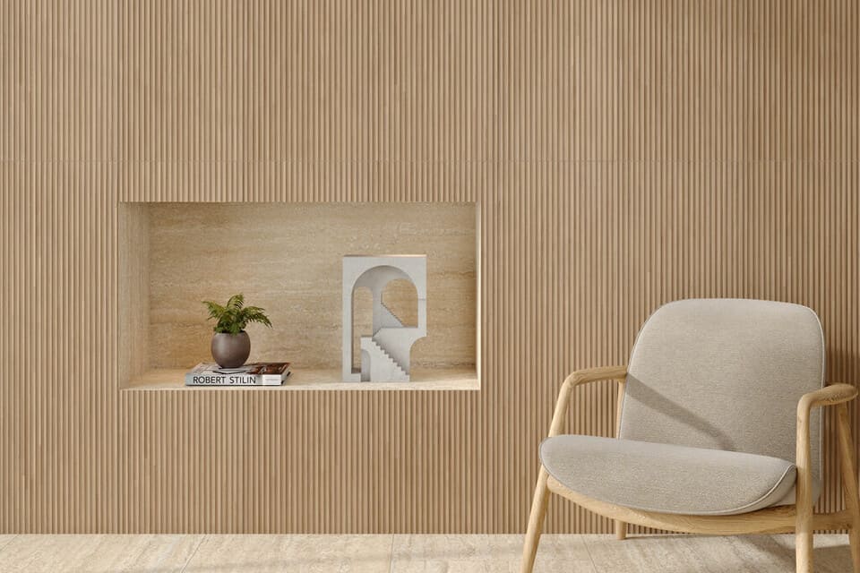 Faïence effet bois Marlen Slat Oak mat 40x120 cm