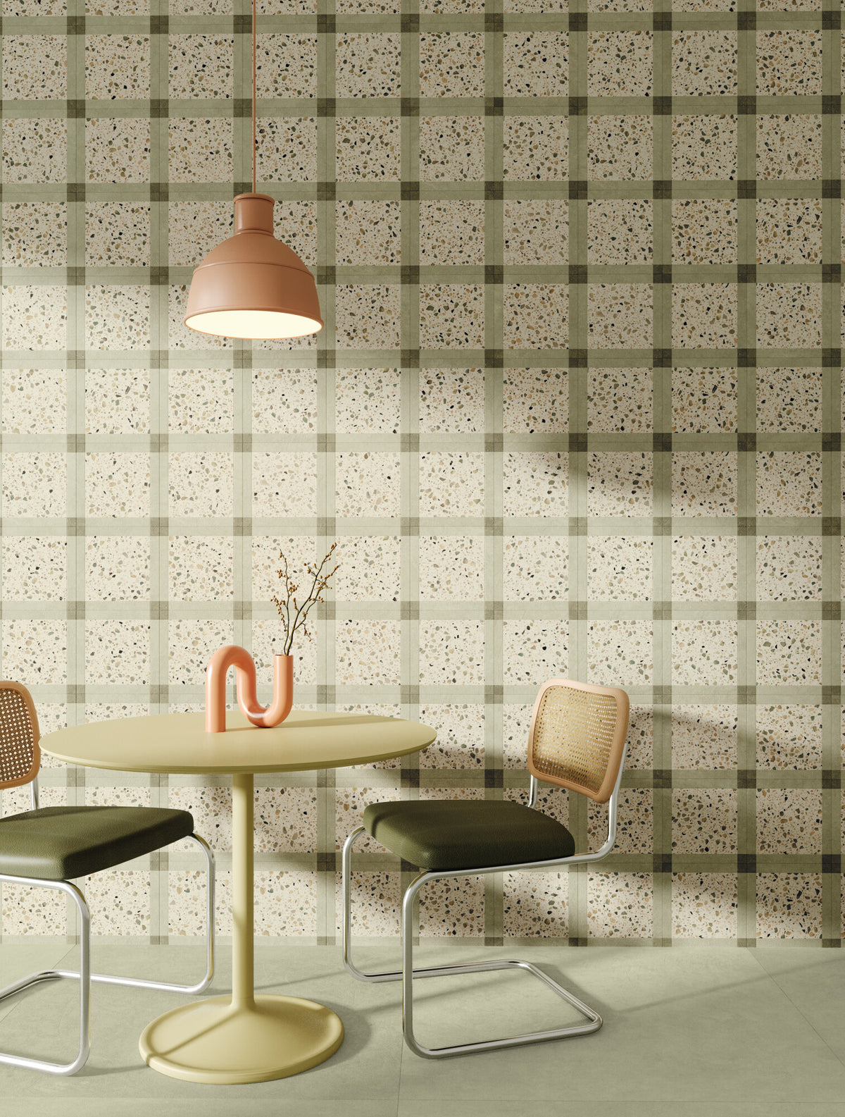 Carrelage grand format Croma Green effet béton 100x100 cm