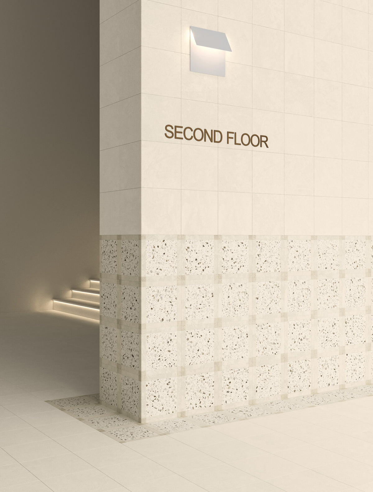 Carrelage décor terrazzo Croma White Décor mat 25x25 cm