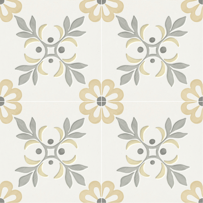 Carrelage décoratif Llevant Yellow Garden 22x22 cm